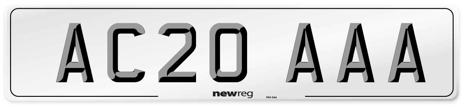 AC20 AAA Number Plate from New Reg